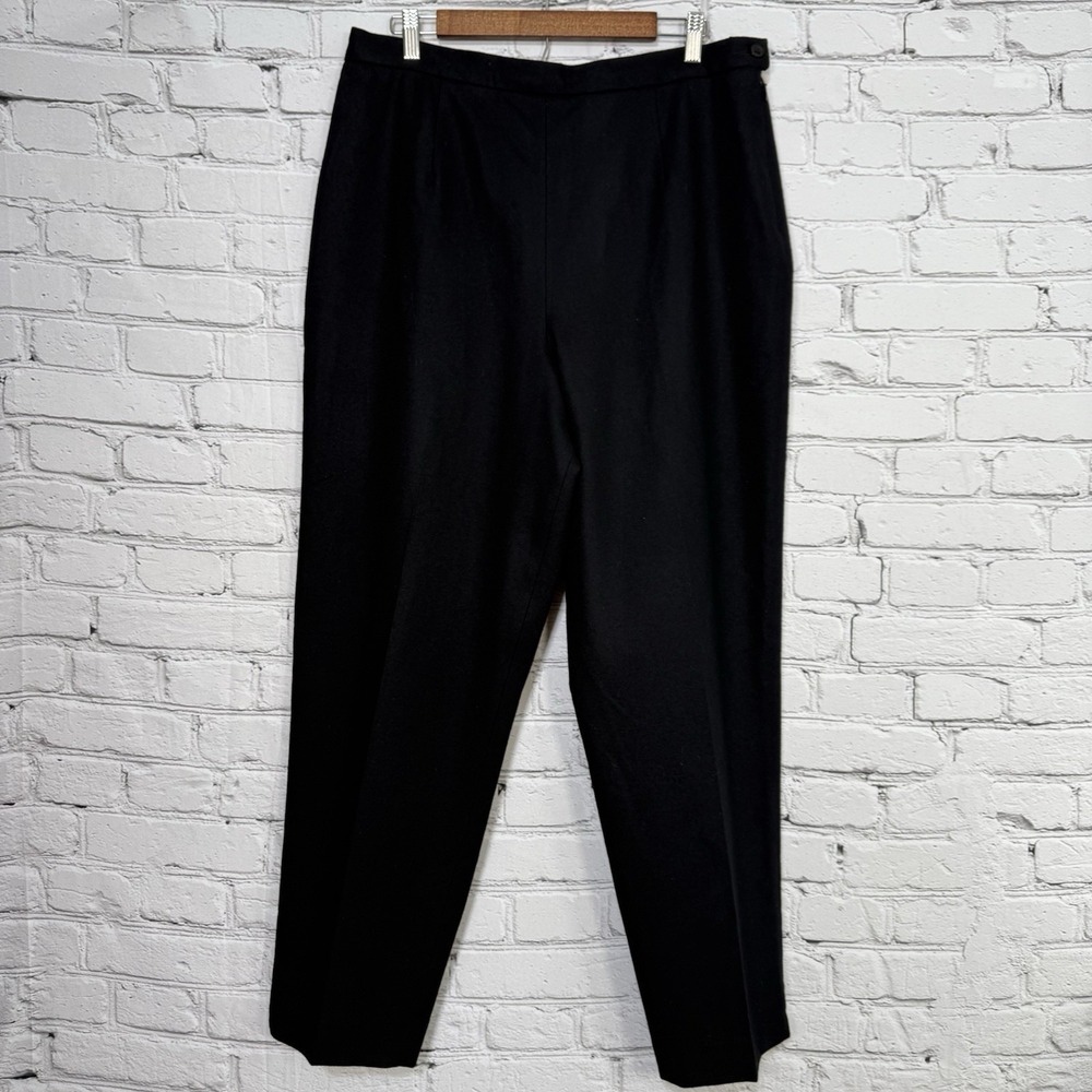 Vintage Pendleton Virgin Wool Pleated Lined Pants Womens 18 Black‎ USA 34X29